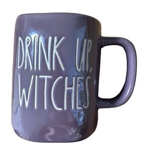 Rae Dunn Mug DRINK UP WITCHES Purple Iridescent LL Witchy Whimsigoth NEW 2023